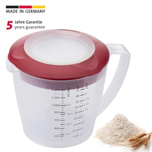 Bol de amestecarecutie de masurare Westmark cu protectie impotriva stropirii capac si turnator plastic volum de umplere 14 litri Helena transparentros - Img 2