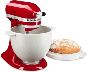 Bol de paine KitchenAid 5KSM2CB5BGS, ceramica, 4.7 litri, cu capac - Img 2