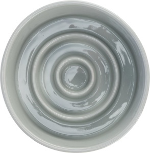 Bol pentru hranire lenta TRIXIE, ceramica, 0,9 l, grialbastru - Img 2