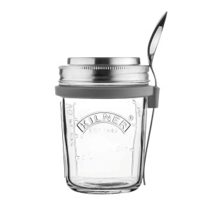 Borcan de Mic Dejun Kilner 0,35 L, Capac din Otel Inoxidabil, Design cu Deschidere Mare