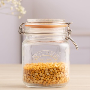 Borcan de sticla Kilner cu capac, 1 L, design patrat, etans - Img 2
