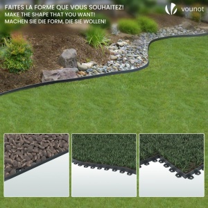 Bordura flexibila pentru gradina VOUNOT, 20m, 5cm inaltime, PVC, antracit - Img 3