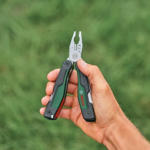 Bosch 16-in-1 Multi-Tool (multi-tool pentru bricolaj, outdoor si camping; Otel inoxidabil; Functie de blocare; Prindere moale; 16 functii: cleste; Surubelnita; Cutit; ferastrau etc.) - Img 2