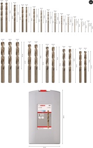 Bosch Professional 25 buc. Set de burghie pentru metal HSS-Cobalt ProBox (pentru otel inoxidabil, accesorii masina de gaurit/insurubat), diametru: 1,0 - 13,0 - Img 3