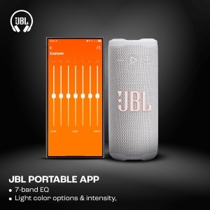 Boxa portabila JBL Grip Bluetooth sunet JBL Pro IP68 rezistenta la apa lumina ambientala alb - Img 6