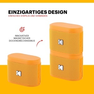 Boxa portabila Kodak SOUNDBRIX Orange 5W Bluetooth cu Dock magnetic - Img 3