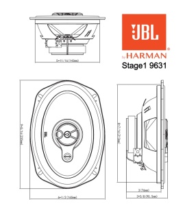 Boxe auto JBL Stage1 9631 300W 3 cai 6x9 inch Negru - Img 6