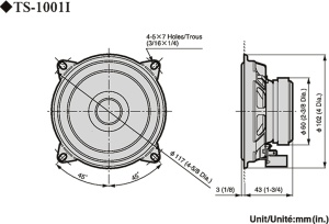Boxe auto Pioneer TS-1001I, 10 cm, 110W, bass puternic, instalare usoara - Img 2