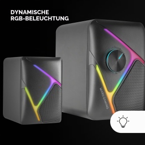 Boxe Gaming Mars Gaming MS-H21, 35W, RGB, Subwoofer 2.1, Negru - Img 4