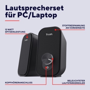 Boxe PC Trust Orada 20 12W Alimentare USB Negru - Img 2