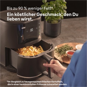 Braun Air Fryer MultiFry 3 HF 3030, 4,3 L, 1500W, control digital al temperaturii, 80-200degC, cronometru, 8 programe, control tactil, acoperire antiaderenta, cos de gatit si suport pentru masina de spalat vase, negru - Img 4
