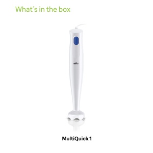Braun Blender de mana MQ10.000P MultiQuick 1 - Blender de mana extra usor cu sistem EasyTwist, 450 wati, alb - Img 5