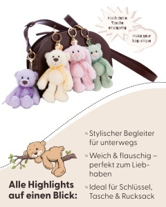Breloc NICI Hase Lopino 13cm cu carabina, roz, stil elegant - Img 4