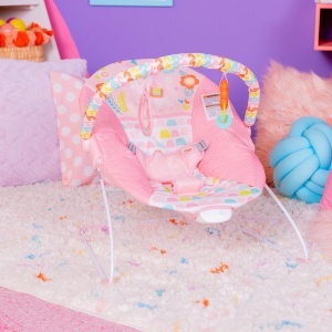 Bright Starts Baby Bouncer Fancy Fantasy Roz Unicorn Vibratii Linistitoare - Img 6