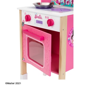 Bucatarie de Jucarie Theo Klein 7319 Barbie Epic Chef, 36 cm, din Lemn, Roz - Img 7