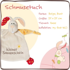 Buclele de Hase NICI 40043 - 25x25 cm - Jucarie moale pentru bebelusi - Img 3