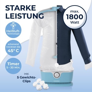 Bulgare automat CLEANmaxx pentru camasi si pantaloni, inclusiv suport pentru pantaloni, culoare albastra - Img 4