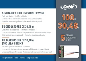 Cablaj de control 5-conductor Orbit 57093, 30.5 metri, pentru sistem de irigare - Img 2