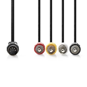 Cablu audio DIN 5 pini cu 4 RCA, 1m, negru, pentru echipamente audio - Img 2
