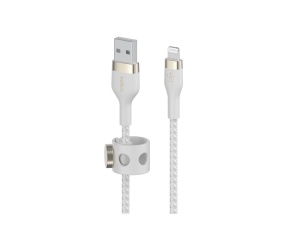 Cablu de incarcare Belkin BoostCharge Pro Flex, 2 m, MFi, alb