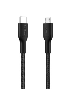 Cablu de incarcare Micro USB Belkin BoostCharge Eco, 1m, flexibil, negru