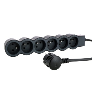 Cablu prelungitor Legrand 049486 cu 6 prize, cu impamantare, 1,5 m, negru si gri inchis - Img 4