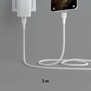 Cablu USB-C Belkin BoostCharge Pro Flex, 3 m, Alb, Rapid, Flexibil - Img 2