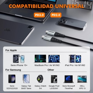 Cablu USB C GRIFEMA 2m, 100W, pentru incarcarea rapida - Img 7