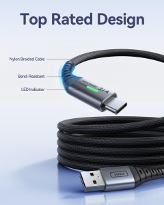 Cablu USB-C INIU 3m, 3.1A, Nylon, pentru iPhone 16, Samsung Galaxy S21 - Img 4