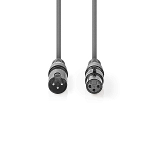 Cablu XLR NEDIS 0.50m, 3-Pin, Vernickelat, Flexibil, Gri - Img 2