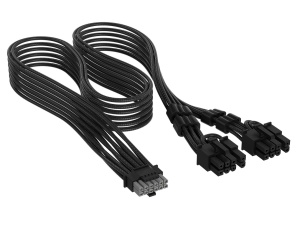 Cabluri de alimentare Corsair Elite Premium PCIe 12V-2x6 la 2x 8-Pin, Paracord, NegruAlb