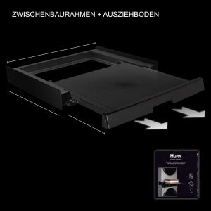 Cadru de legatura Haier pentru masina de spalat si uscator, negru, design compact - Img 2