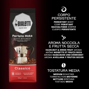 Cafea Macinata Bialetti Perfetto Moka Classico, 250g, Aroma de Haselnute si Fructe Uscate - Img 8