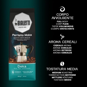 Cafea Macinata Bialetti Perfetto Moka Deka, 250g, Aroma de Cereale, Fara Cofeina - Img 3