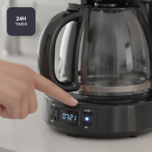 Cafetiera BlackDecker BXCO1002E, 1000W, 1.5L, Timer 24h, Inox - Img 5