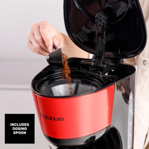 Cafetiera Taurus Verona Vintage Red 1000W 12 cesti Filtru reutilizabil - Img 5