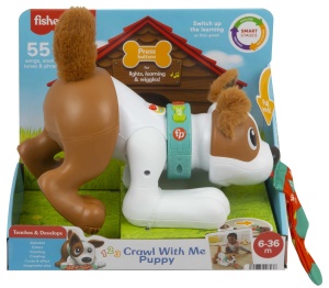 Caine de jucarie Fisher-Price 123 Crawl With Me Puppy, interactiv, cantec, design prietenos - Img 7