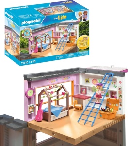 Camera de copii PLAYMOBIL MyLife 71610, 97 piese, din materiale reciclate