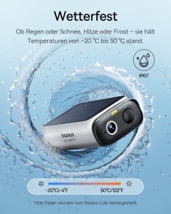 Camera de supraveghere Baseus S1 Lite, 2K, Wi-Fi, alimentare solara, IP67 - Img 3