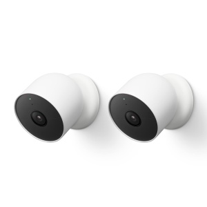 Camera de supraveghere Google Nest Cam, 2 bucati, rezistenta la intemperii, alba