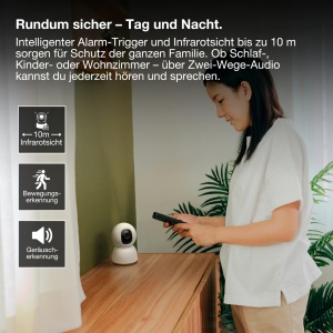 Camera de supraveghere Osram SMART WiFi 360, 4MP 2K QHD, Alb - Img 4