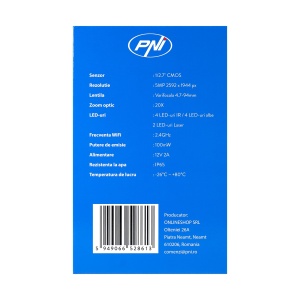 Camera de supraveghere PNI IP575, 5MP, WiFi, zoom optic 20x, albnegru - Img 10
