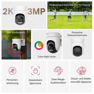 Camera de supraveghere TP-Link Mercusys MC510, 2K QHD, 360, IP65 - Img 2