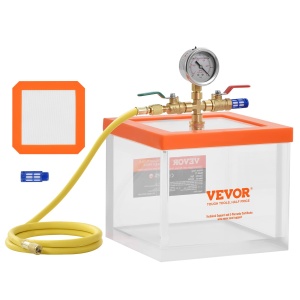 Camera de vid VEVOR de 2 galoane, camera de degazare in vid acrilica multifunctionala imbunatatita, camera de vid transparenta, pentru degazarea rasinii, degazarea silicagelului, degazarea gipsului si extractia in vid - Img 1