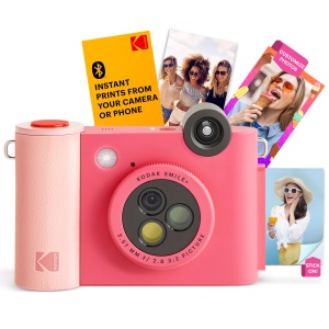 Camera digitala instantanee Kodak Smile cu Bluetooth, 10MP, roz