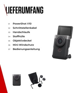 Camera video compacta Canon PowerShot V10, 4K, obiectiv wide, argintie - Img 7