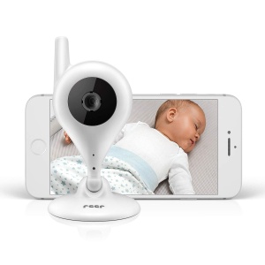 Camera video pentru supraveghere bebelusi Reer IP BabyCam HD functie nocturna alb