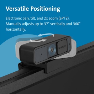 Camera web cu focalizare automata Kensington W2000 1080p, sursa de alimentare USB, microfon incorporat cu reducere a zgomotului, obiectiv cu zoom HD, camera PC digitala pentru inregistrare sau videoconferinta (K81175WW) - Img 5