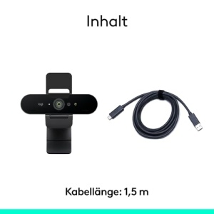 Camera web Logitech Brio 4K Ultra HD Windows Hello Corectie automata a luminii Microfoane cu reducere a zgomotului - Graphite - Img 10