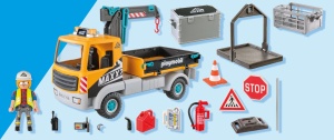 Camion de constructie cu cric PLAYMOBIL 71750, cu brat telescopic, pentru copii de la 4 ani - Img 7
